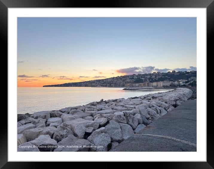 Sunset over Neapolitan Riviera Framed Mounted Print by Vladina Dineva