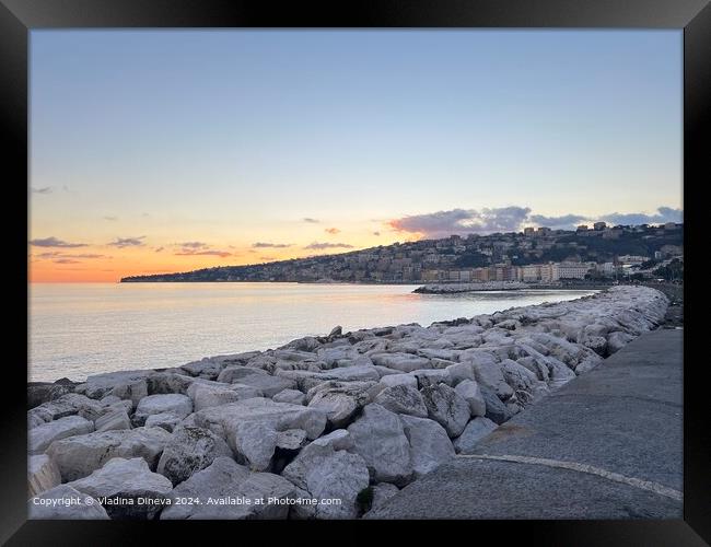 Sunset over Neapolitan Riviera Framed Print by Vladina Dineva