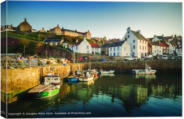 Crail Harbour Sea & Sky Canvas Print by Douglas Milne