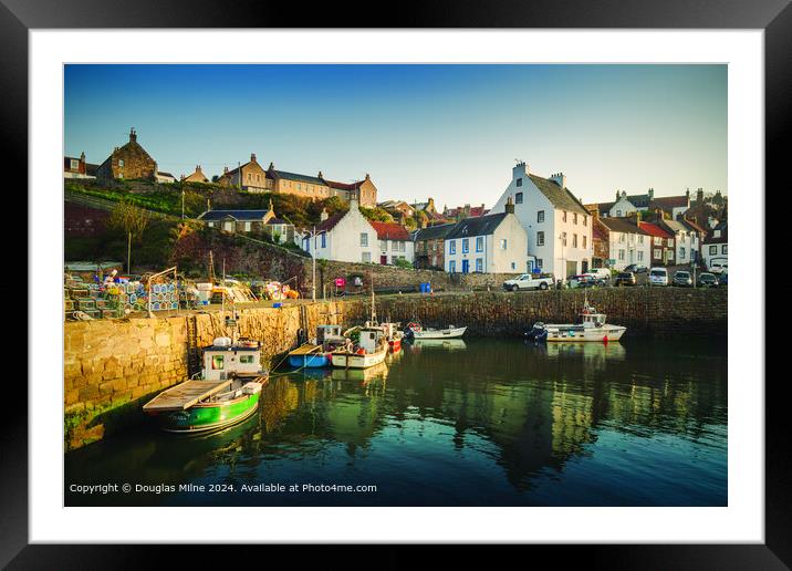Crail Harbour Sea & Sky Framed Mounted Print by Douglas Milne