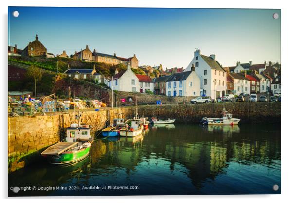 Crail Harbour Sea & Sky Acrylic by Douglas Milne