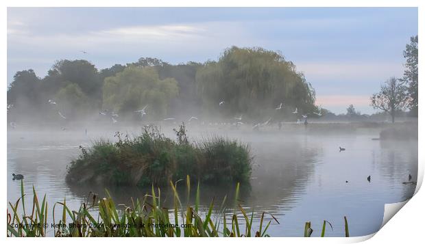Ethereal Misty Morning at Royal Bushy Park Print by Kenn Sharp