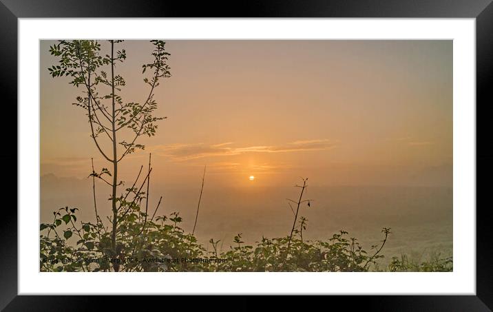 Golden Sunrise Autumn Mist Framed Mounted Print by Kenn Sharp