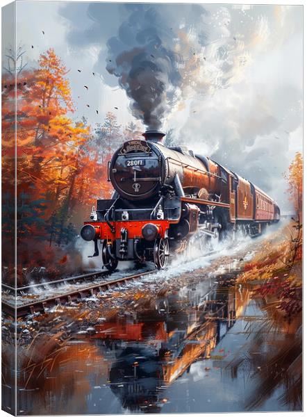 Romantic Steam Train Nostalgia Canvas Print by T2 