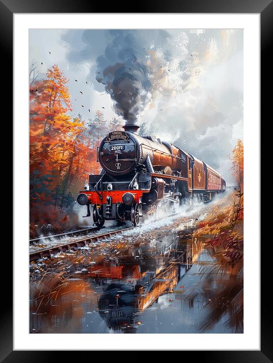 Romantic Steam Train Nostalgia Framed Mounted Print by T2 