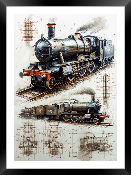 Steam Train Nostalgia Framed Mounted Print by T2 