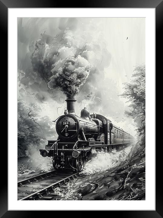 Steam Train Power Framed Mounted Print by T2 