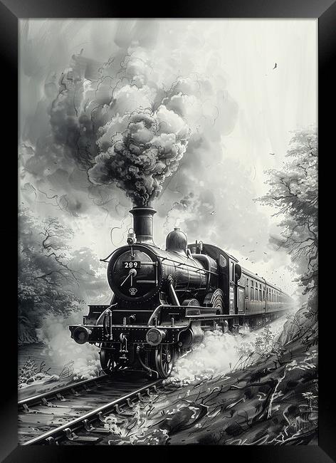 Steam Train Power Framed Print by T2 