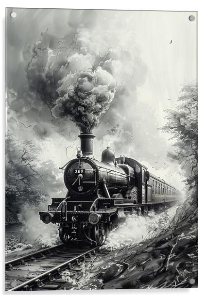 Steam Train Power Acrylic by T2 