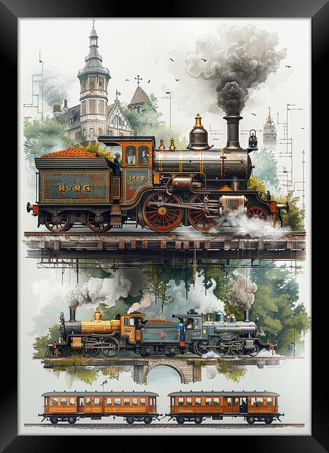 Steam Train Nostalgia Framed Print by T2 