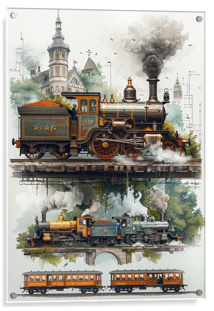 Steam Train Nostalgia Acrylic by T2 