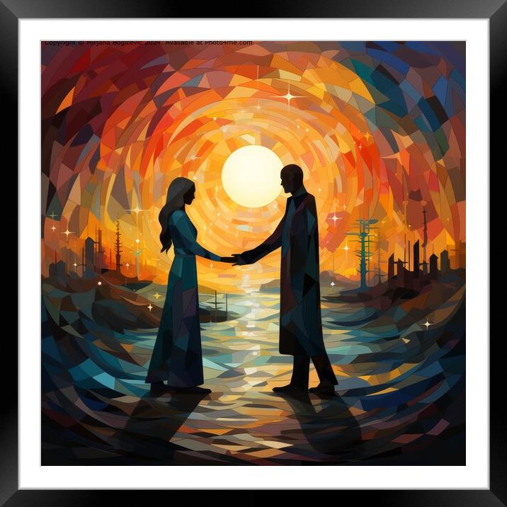 Couple holding hands Framed Mounted Print by Mirjana Bogicevic