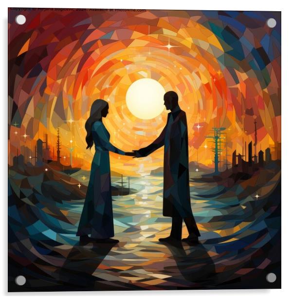 Couple holding hands Acrylic by Mirjana Bogicevic