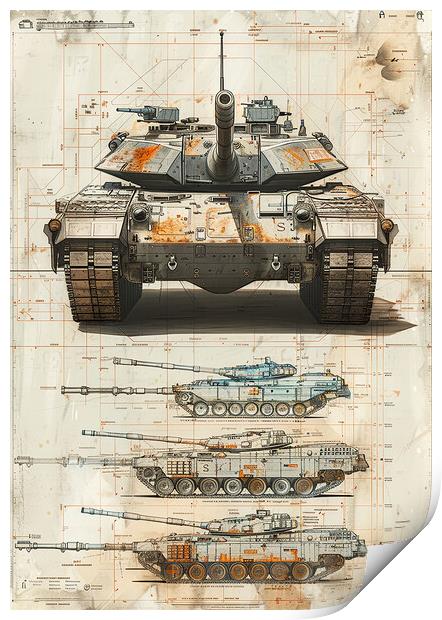 British Army Chieftan Tank Print by Airborne Images