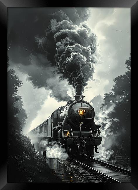 Romantic Steam Train Nostalgia Framed Print by T2 