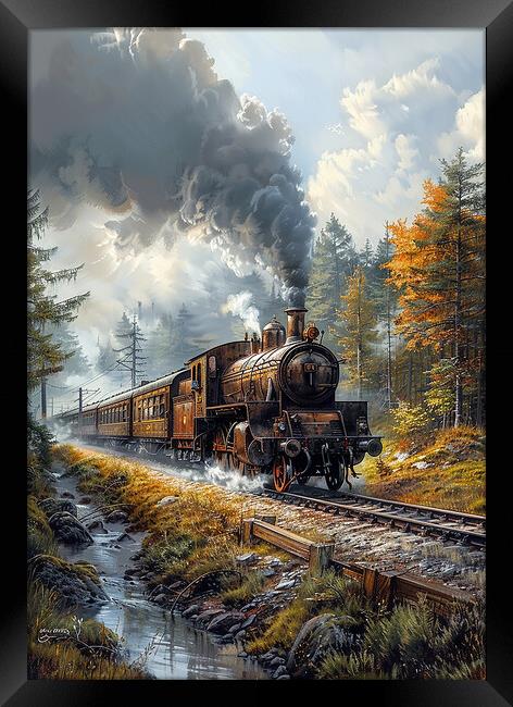 Steam Train Nostalgia Framed Print by T2 