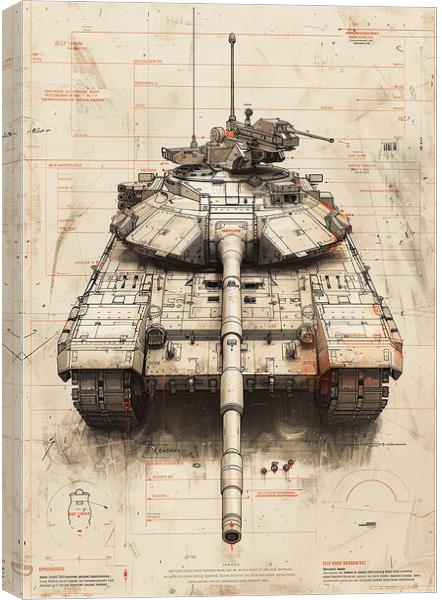 British Chieftan Tank Sketch Canvas Print by Airborne Images