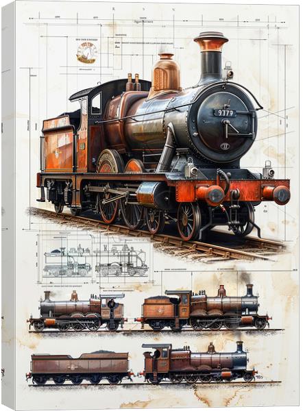 British Steam Train Art Canvas Print by T2 