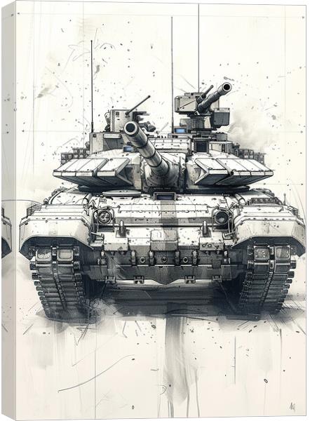 British Chieftan Tank Sketch Canvas Print by Airborne Images