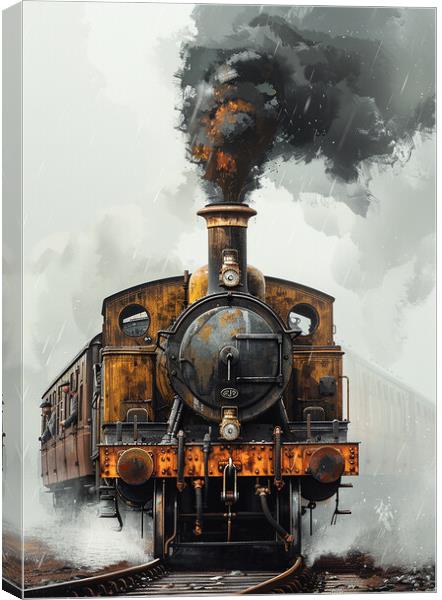 Steam Train Nostalgia Canvas Print by T2 