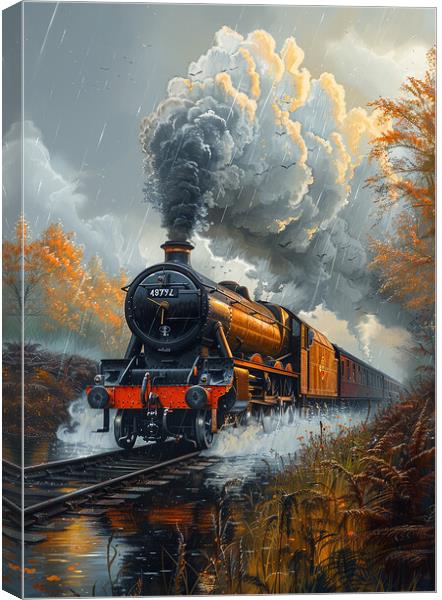 British Steam Train Art Canvas Print by T2 