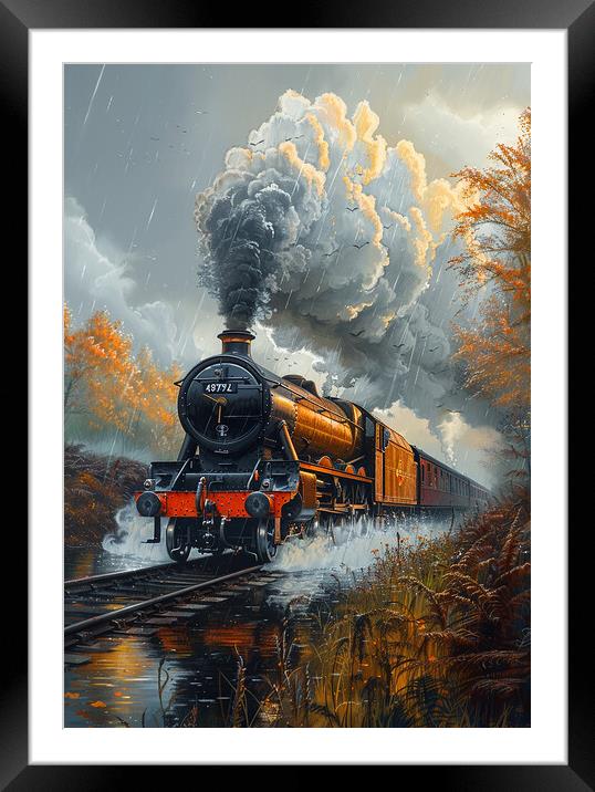 British Steam Train Art Framed Mounted Print by T2 