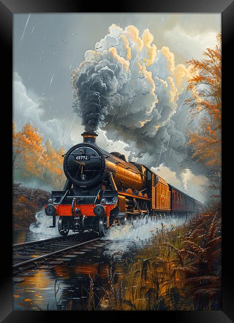 British Steam Train Art Framed Print by T2 