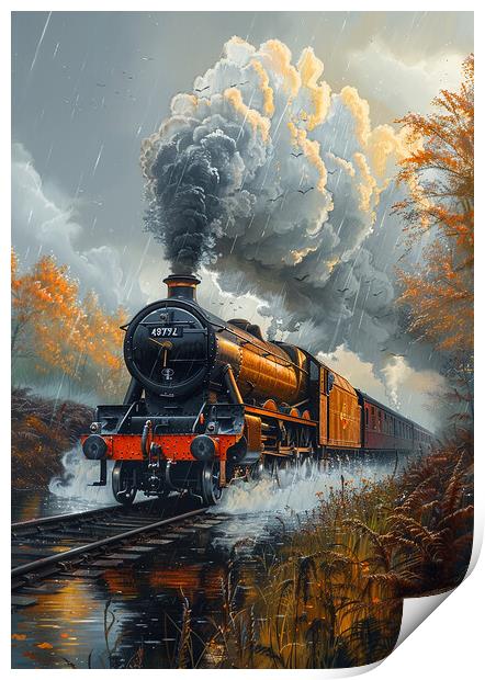 British Steam Train Art Print by T2 