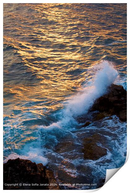 Rugged Coast Sunset Print by Elena Sofia Janata
