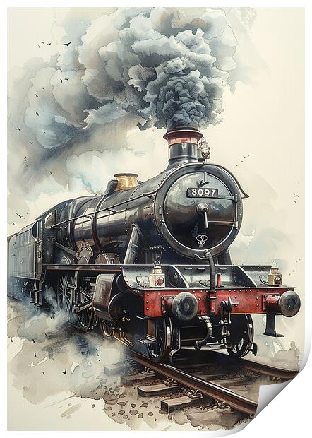 Steam Train Nostalgia Print by T2 