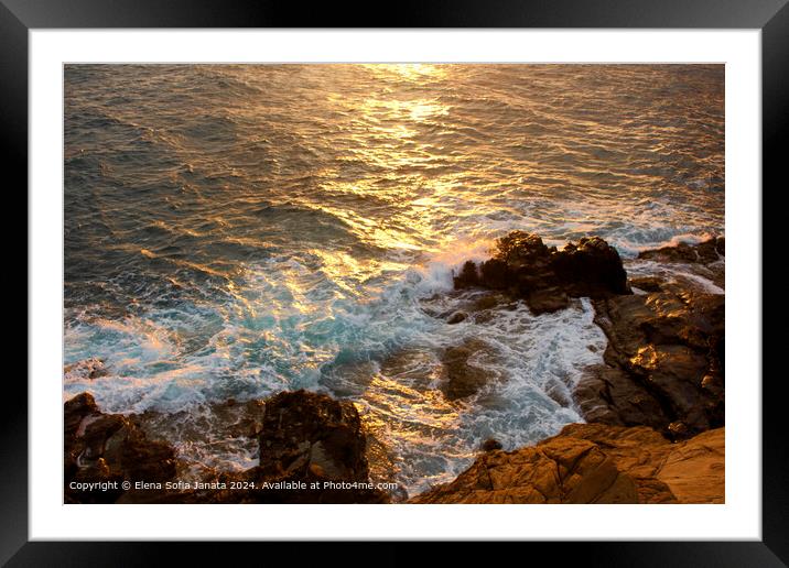 Tuscan Coast Sunset Framed Mounted Print by Elena Sofia Janata
