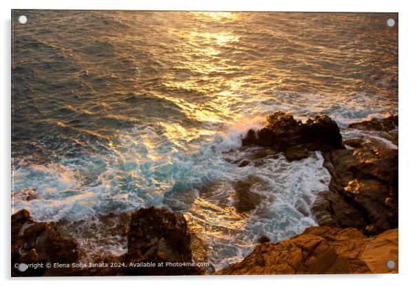 Tuscan Coast Sunset Acrylic by Elena Sofia Janata