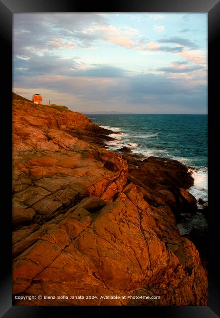 Tuscan Coast Sunset Framed Print by Elena Sofia Janata