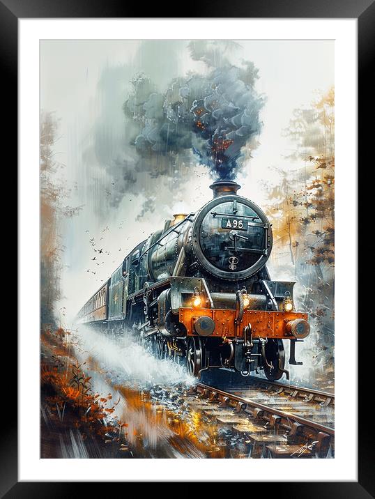 Steam Train Industrial Revolution Framed Mounted Print by T2 