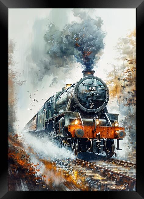 Steam Train Industrial Revolution Framed Print by T2 