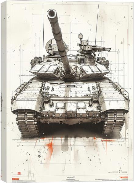 Chieftan Tank Blueprint Art Canvas Print by Airborne Images
