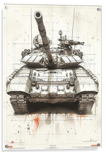 Chieftan Tank Blueprint Art Acrylic by Airborne Images