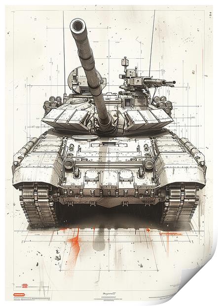 Chieftan Tank Blueprint Art Print by Airborne Images