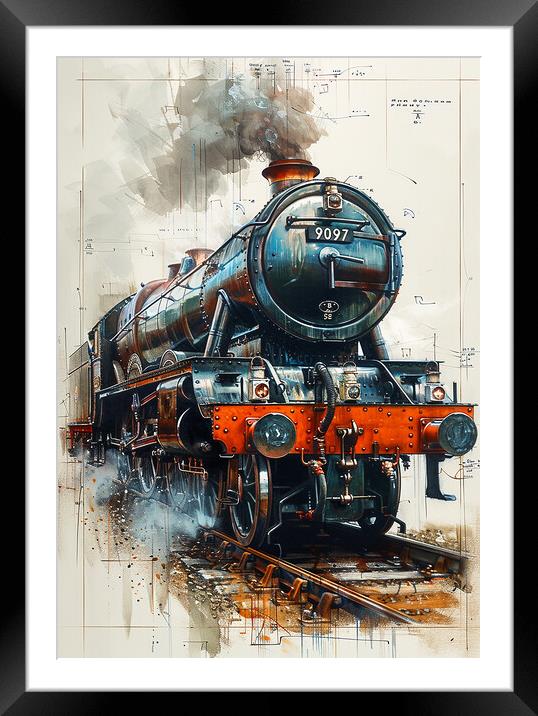 Steam Train Nostalgia - Smoke, Power, Romance Framed Mounted Print by T2 