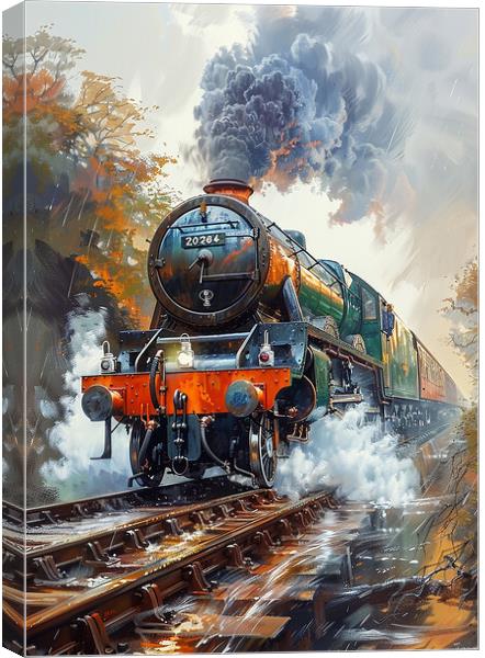 Steam Train Industrial Revolution Canvas Print by T2 
