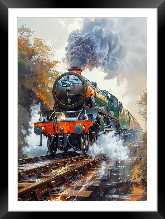 Steam Train Industrial Revolution Framed Mounted Print by T2 