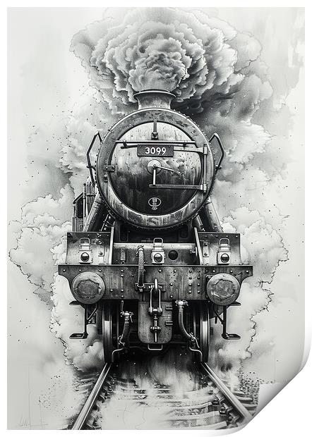 Steam Train Nostalgia Print by T2 