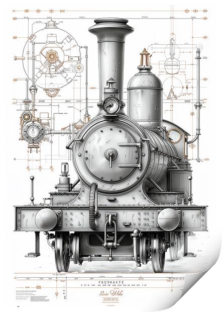 Steam Train Nostalgia Print by T2 