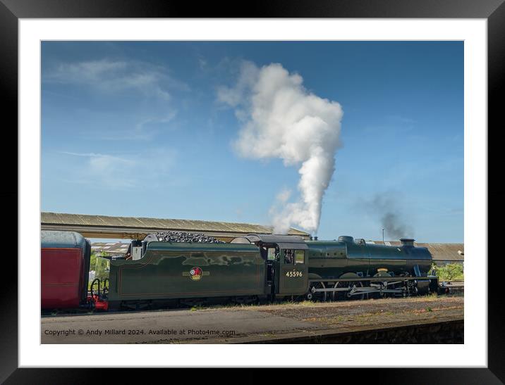 Loco 45596 letting off steam Framed Mounted Print by Andy Millard