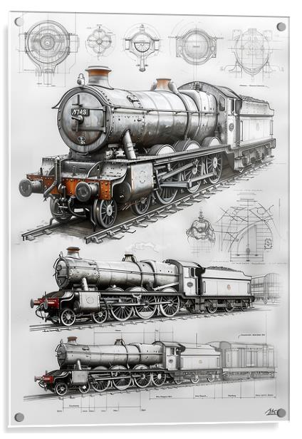 Steam Train Nostalgia Acrylic by T2 