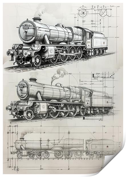 Steam Train Nostalgia Print by T2 