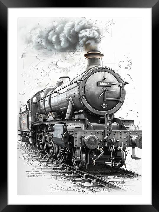 Steam Train Nostalgia Framed Mounted Print by T2 