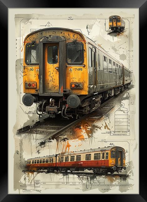 Vintage British Rail Diesel Train Framed Print by T2 