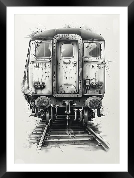1970s Diesel Train Nostalgia Framed Mounted Print by T2 