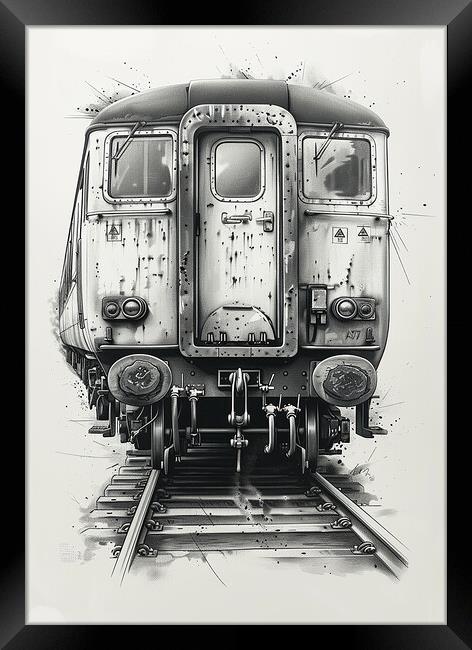 1970s Diesel Train Nostalgia Framed Print by T2 
